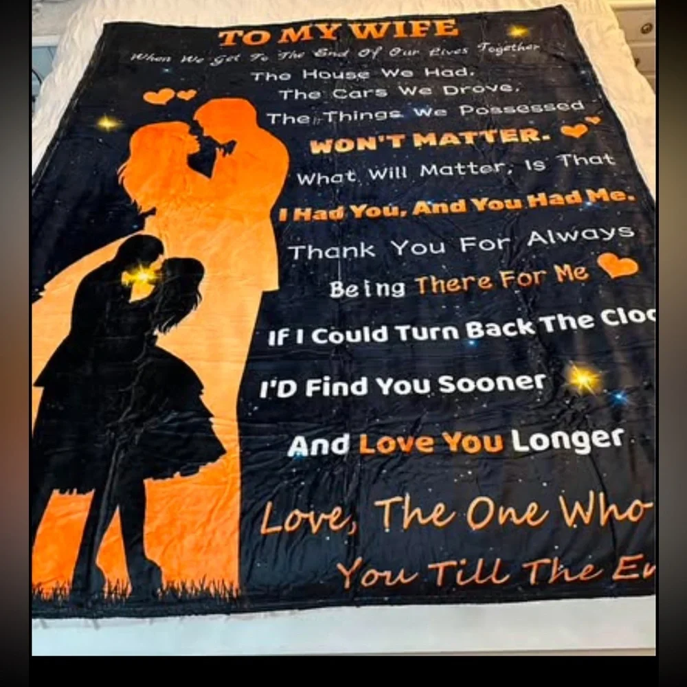 To my wife Blanket Size 50x60 Inc